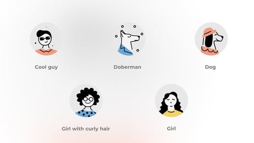 Animated Minimalist Line Art Avatars of People and Animals