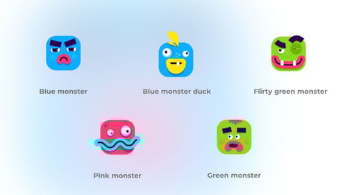 Square Monsters - Avatars Concept
