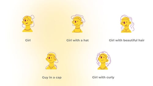 Yellow and Line Avatars - Avatars Concept