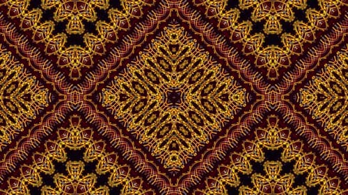Golden Ornate Decorative Abstract Kaleidoscope Pattern Loop