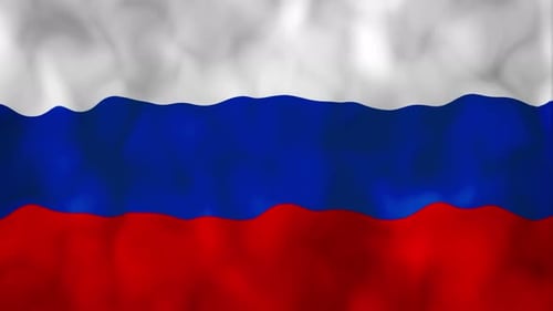 Waving Russian Flag Seamless Loop Animation