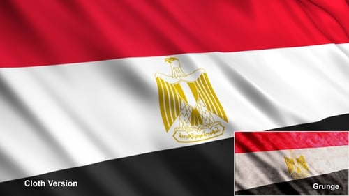 Egyptian Flag Waving Animation Modern and Grunge Style