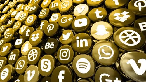Social Media Icons Background Yellow