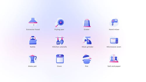 Cocina - Íconos degradados