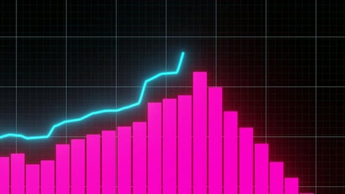 Stock market animated graphic. Stock price chart.