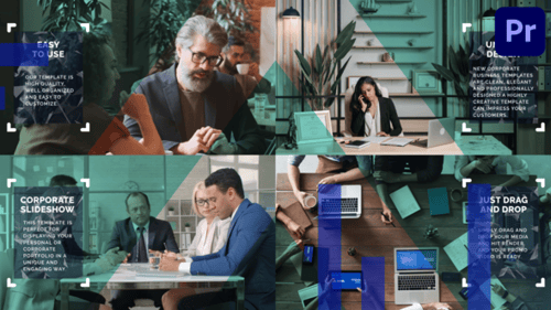 Dynamic Corporate Slideshow with Geometric Overlays