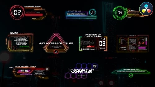 HUD Interface Titles for DaVinci Resolve