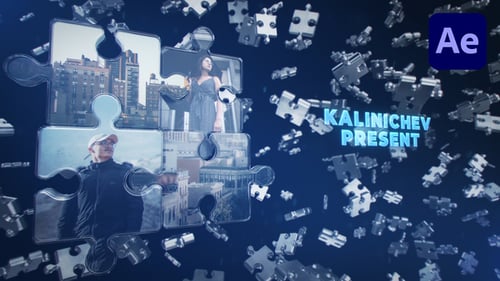 Dynamic 3D Puzzle Pieces Intro Logo Reveal