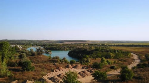 Aerial View Mere with Blue Water
