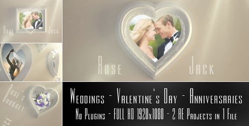 Elegant Wedding Album Slideshow with Romantic Photo Frames