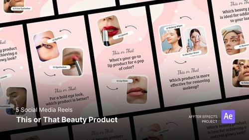 Social Media Reels - This or That Beauty Product After Effects Template