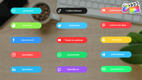 Modern Social Media Lower Thirds for Channel Promotion