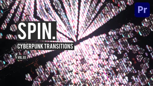 Transiciones de Cyberpunk Spin para Premiere Pro Vol. 03