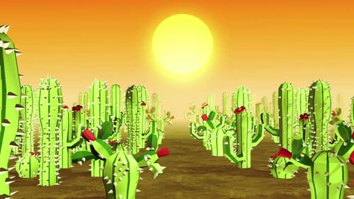 Cartoon Cactus 02 4k