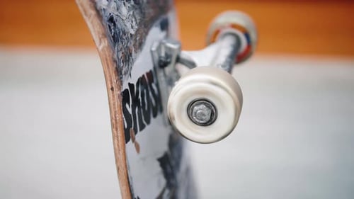 Close Up Macro Shot of Skate Wheel Skateboard Extreme Sport