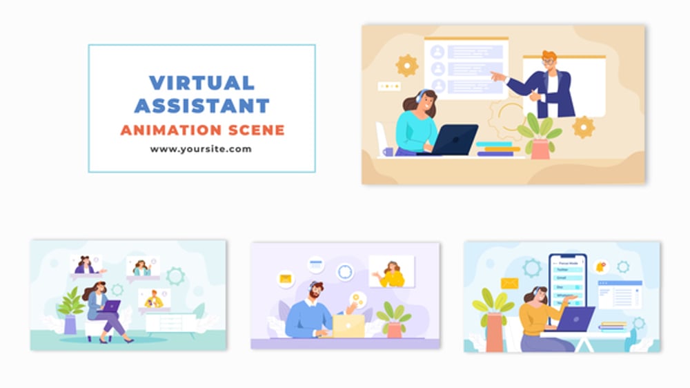 Animation 2D d'un assistant virtuel effectuant des tâches , Éléments Y ...