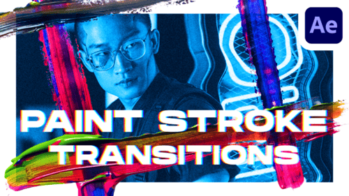 Dynamic Paint Stroke Transitions with Artistic Glitch Effects
