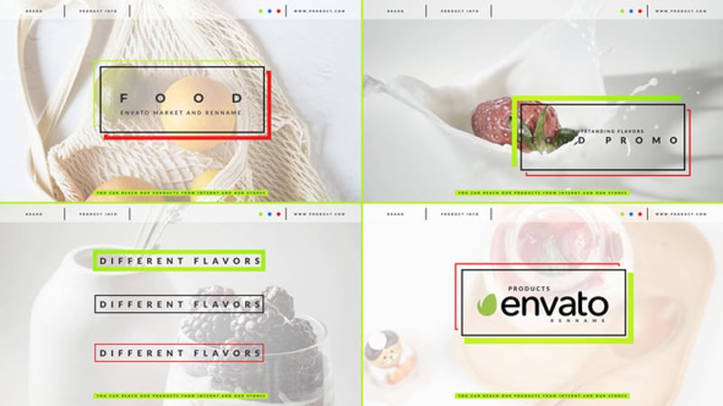 Energetic Food Channel Intro with Glitch and Geometric Graphics ...