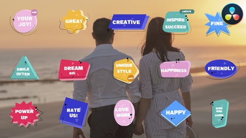 Flat Colorful Badges for DaVinci Resolve