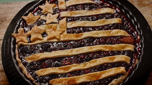 American Flag Blueberry Pie for Fourth of July