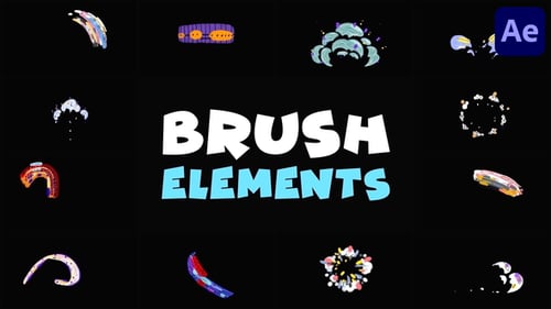 Brush Abstract Colorful Elements | After Effects