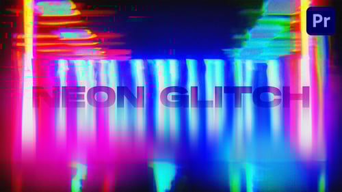 Dynamic Neon Glitch Video Transitions