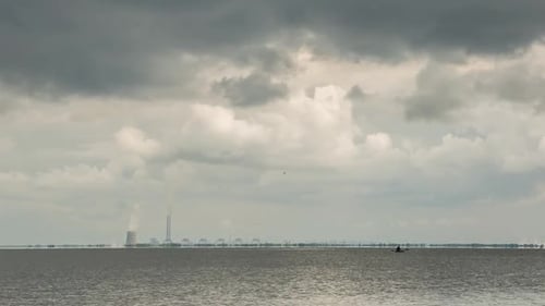 The Plant Pollutes The Environment Near The River, Time Lapse