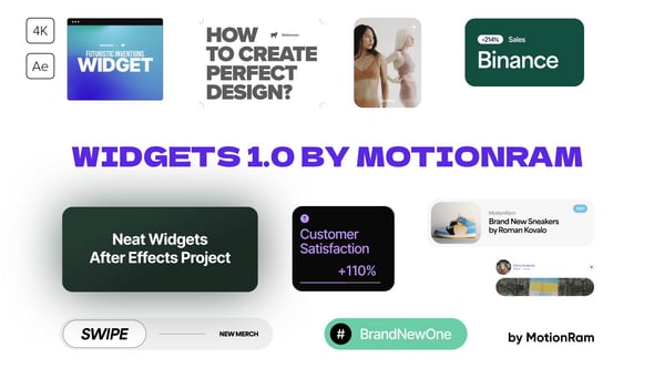 Clean Modern UI Widget Pack for Data and Product Displays, Elements ft ...