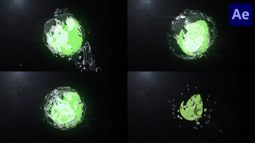 Dynamic Water Sphere Logo Reveal Animation
