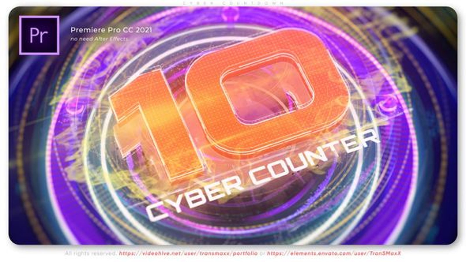 Futuristic Digital Countdown with Glowing Cyber Elements, Elements ft ...