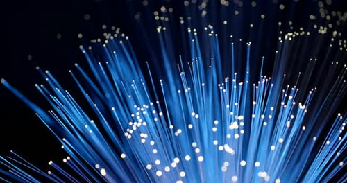 Radiant Blue Fiber Optics Technology in a Dark Space