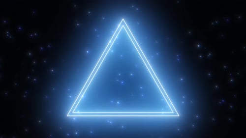 Superposition lumineuse électrique en forme de triangle en forme de triangle laser au néon scintillant simple - 4K