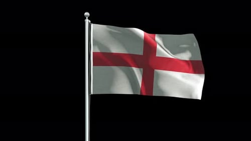Realistic England Flag Waving Animation