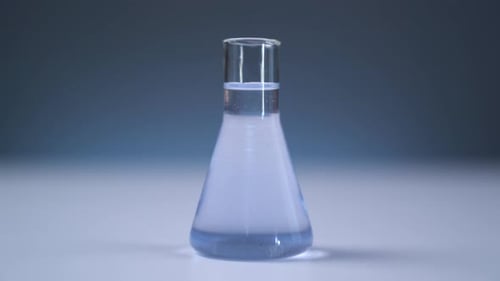 Erlenmeyer Flask with Bubbles for Science Research