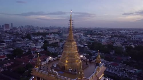 Temples Aerial View in Bangkok in Thailand