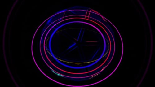 Vj Loop Animation Of Rotation Of Multicolored Intersecting Rings Hd
