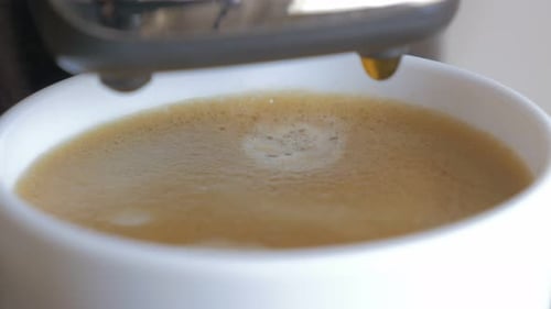 Close Up of Coffee Being Poured into Cup