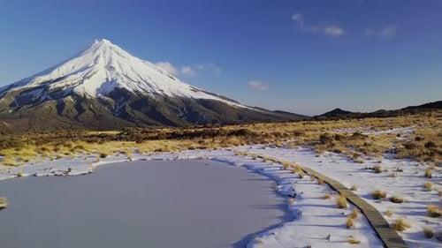 Aerial view of Mount Taranaki landscape