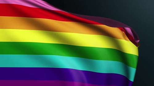 Vibrant Waving Rainbow Pride Flag Seamless Loop Animation