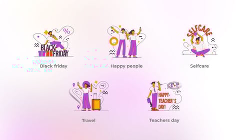 Animated Flat Design People Illustrations for Concept Presentation