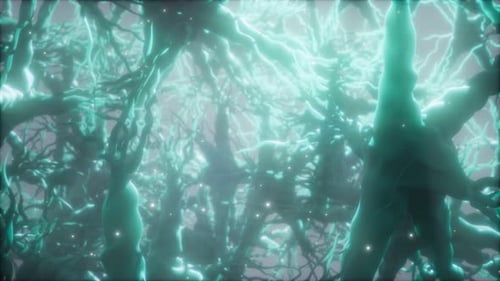 Futuristic Neuron Network Animation with Glowing Connections