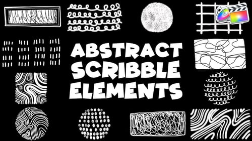 Hand-Drawn Abstract Scribble Animation Elements with Cartoon FX