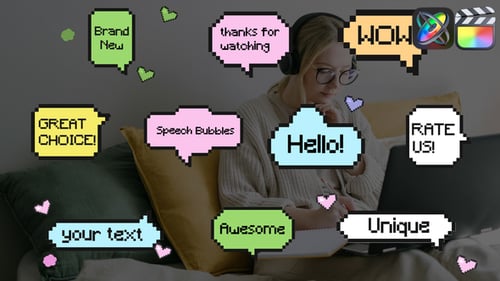 Pixel Speech Bubbles for FCPX