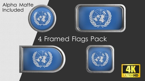 Animated Framed United Nations Flag Logo Pack