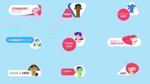 funny youtuber lower thirds character