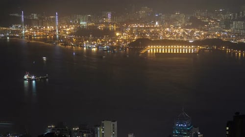 Hong Kong City bei Nacht Zeitraffer China
