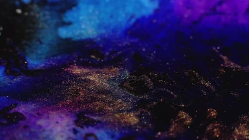 Abstract Cosmic Background with Gold Glitter