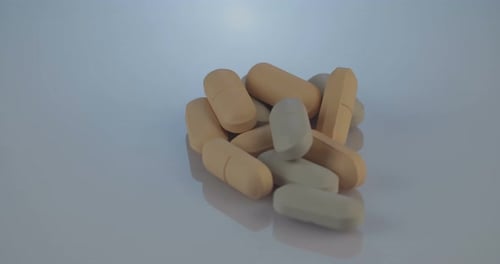 Close up of Pills Rotating
