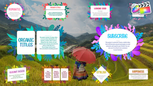 Vibrant Organic Titles with Animated Floral Frames