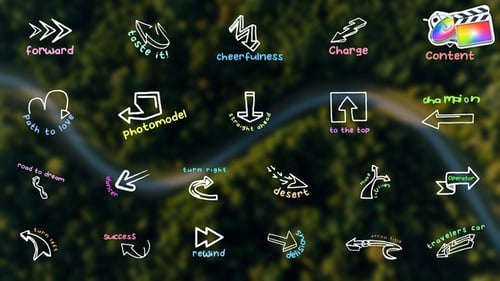 Hand-Drawn Animated Arrows and Sketchy Text Titles